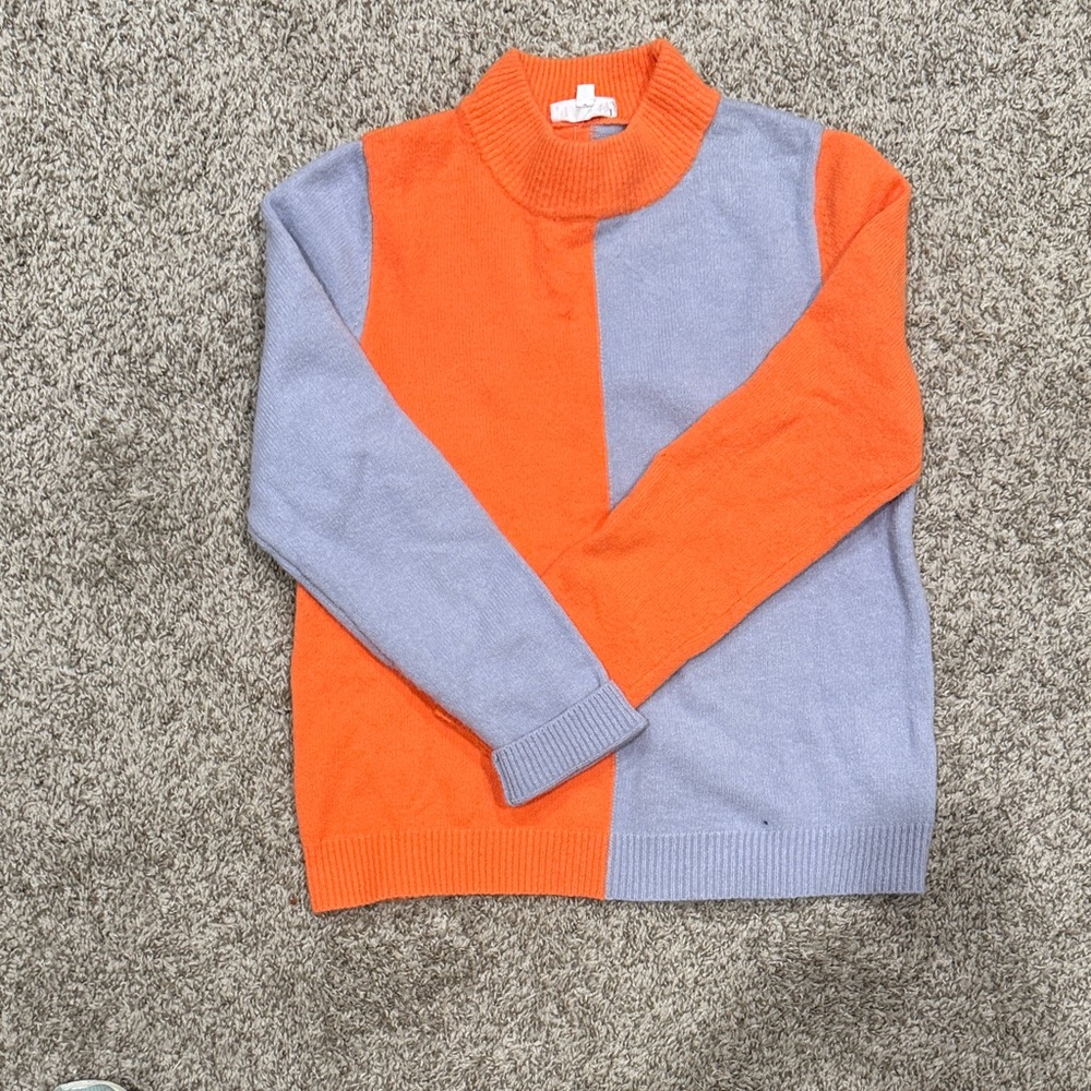 Colorblock Orange and Gray Women’s Sweater